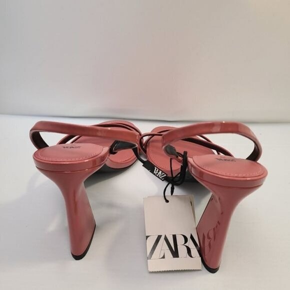ZARA STRAPPY BLOCK HEEL SANDALS Pink SIZE 8 | 1332/110 - Picture 7 of 11